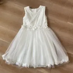 ホワイトレースチュールドレス130