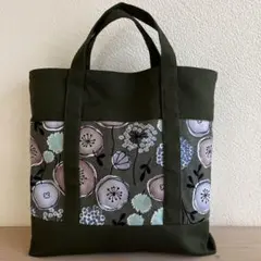 北欧調　花柄　ミニ　トートバッグ　ハンドメイド