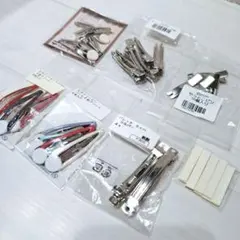 ヘアクリップセットまとめ売り　やっとこピン　バレッタ　エポスリーピン　パーツ