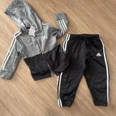 adidas フード付きジャージ 18M グレー/ブラック