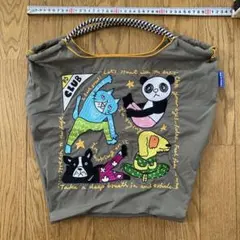 Ball & Chain エコバッグ アニマル刺繍 グレー Mサイズのサムネイル