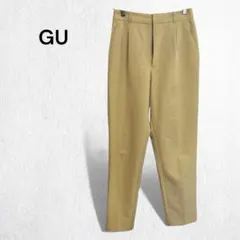 ジーユー ストレッチテーパードパンツ スラックス クロップド丈 タック M