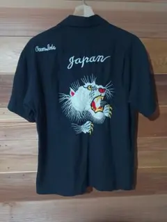 ピンクドラゴン　クリームソーダ　ボーリングシャツ　ブラック　刺繍のサムネイル