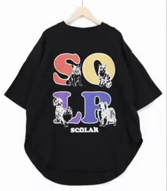 スカラー　scolar 162729：ドットスカラー わんにゃん柄Tシャツ
