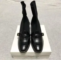 RANDA ブーツ ストレッチ ソックスアンクルブーツ 黒 靴 秋 冬 Lサイズ