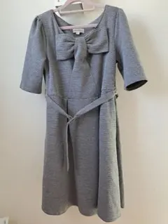 スウィートマミー　ワンピース　リボン　グレー　LL　授乳口　マタニティワンピース