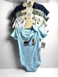 Pekkle オーガニックコットンボディスーツ 5枚組 ロンパース 24M 乗物