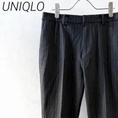 UNIQLO ヒートテックスマートスリムストレートパンツ ストレッチ ストライプ