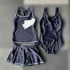 新品　水着　女の子　セパレート　ワンピース　130㎝　トップバリュ　ゼッケン付き