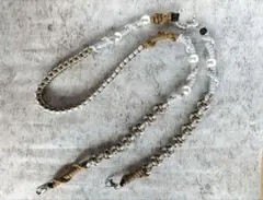 パラコード　3wayショルダーストラップ　ブラウン　シルバーグレー　パール