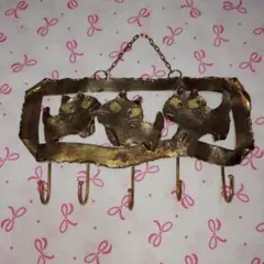 猫　ネコ　インテリア　キーフック　真鍮細工　ハンドメイド