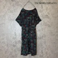 TSUMORI CHISATO ネコ 総柄 ワンピース ゆったり R489のサムネイル