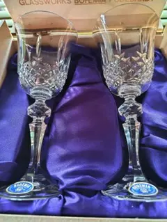 BOHEMIA クリスタルガラス ワイングラス 2個セット