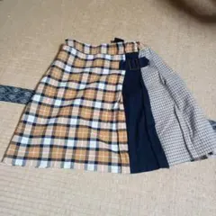 GU チェック柄スカート 100cm~