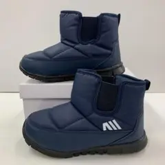 新品★レディース★LLサイズ★撥水 防寒 裏起毛ショートブーツ 紺色 592