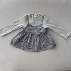 アンパンマン花柄フリル付き　ペプラム　長袖カットソー 90サイズ