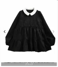 【Fit more】スプリングジャガードティアードトップス ブラックのサムネイル