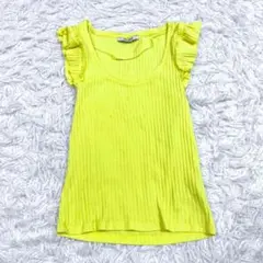 ザラトラファルク ZARA TRF リブtシャツ 半袖カットソー S イエローのサムネイル