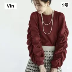 【 新品タグ付き 】vin ボリュームギャザースリーブカットソー 長袖 9号 M
