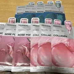 メディヒール マデカソサイド ローズPDRN コラーゲン シートマスク 10枚