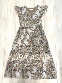【最終】ローラアシュレイワンピース　ペイズリー柄　ロングワンピース　小さいサイズ