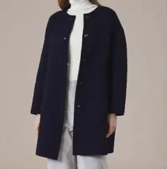 ✨極美品✨マッキントッシュ ウール キルティング ロング コート　ボア　紺　36 Mackintosh（マッキントッシュ） キルティングボアコート カーキ