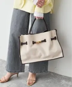 スピック＆スパン別注 ヴィオラドーロ キャンバスレザートートバッグ L A4