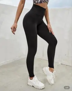 ブラック ハイウエスト ヨガパンツ ジムウェア