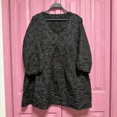 美品　ふくれジャガード生地　チュニックワンピース