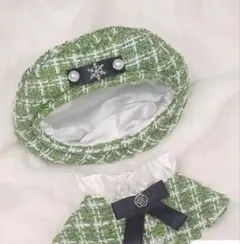 即購入可！ぬい服　ぬいぐるみ服　ポンチョ　緑　2点セット10cm