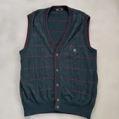 DAKS メンズ ニットベスト ダークグリーン