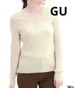 リブハイネック ニット