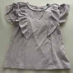 メゾピアノ フリル袖 半袖トップス 薄紫色 S