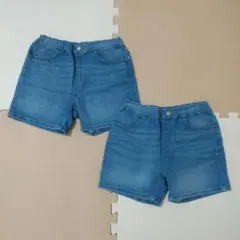 ユニクロ デニム ショートパンツ 150㎝ ２枚セット ①
