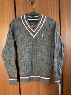 EAST BOY イーストボーイ Vネック　セーター　グレー　11号/Mサイズ
