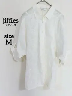 jiffies ジフィーズ　ブラウス　カットワーク　透け感　日本製　Mサイズ