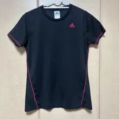 adidas　スポーツウェア　ジャージ　トップス　半袖　ブラック
