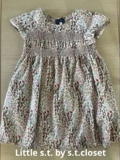 【美品】Little s.t.by s.t.closet 花柄ワンピース80cm