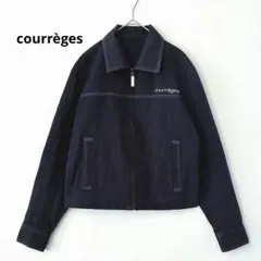 Courrèges クレージュ デニムジャケット ロゴストーン ブラック 9号 