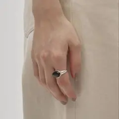 TODAYFUL Gem Stone Ring ブラック 13号のサムネイル