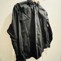 ラルフローレン 長袖シャツ L 黒×紫ポニー クラシックフィット 定番