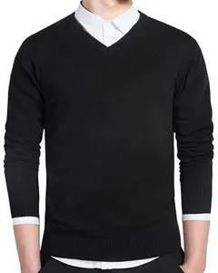 新品未使用送料無料　メンズニット セーター　vネック　長袖 無地