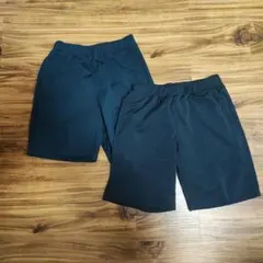 ユニクロ 130 ウルトラストレッチドライEXショートパンツ 2枚 ネイビー