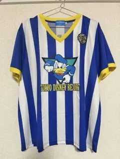 東京ディズニーリゾート ドナルドダック サッカーユニフォーム風Tシャツ Lサイズのサムネイル
