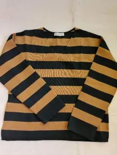 最終値下げ中☆未使用☆ボーダー長袖ニットセーター 黒と茶色