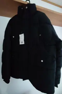 【classicalelf】スタンドネック中綿フェイクダウンジャケット ブラック