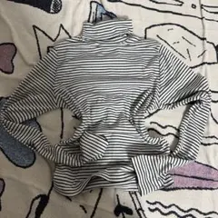 ストライプ 長袖 タートルネックシャツ