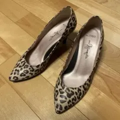 銀座かねまつ ヒョウ柄 パンプス 秋 23センチ