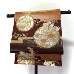 【袋帯】西陣 六通柄 唐織 正絹 春秋 紗綾形 霞文 濃色 準礼装用 仕立て済み 袋帯】西陣 六通柄 唐織 正絹 春秋 紗綾形 霞文 濃色 準礼装用 仕立て
