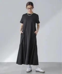 ナノユニバース　前後2wayティアードカットワンピース　サイズS